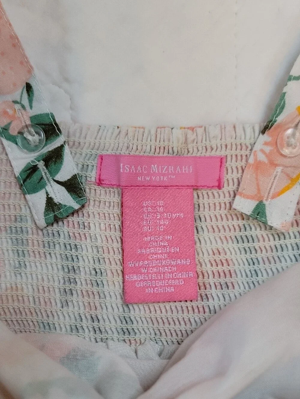 Isaac Mizrahi Kids Pink Floral Fruit-Print Sundress Size 10 EUC